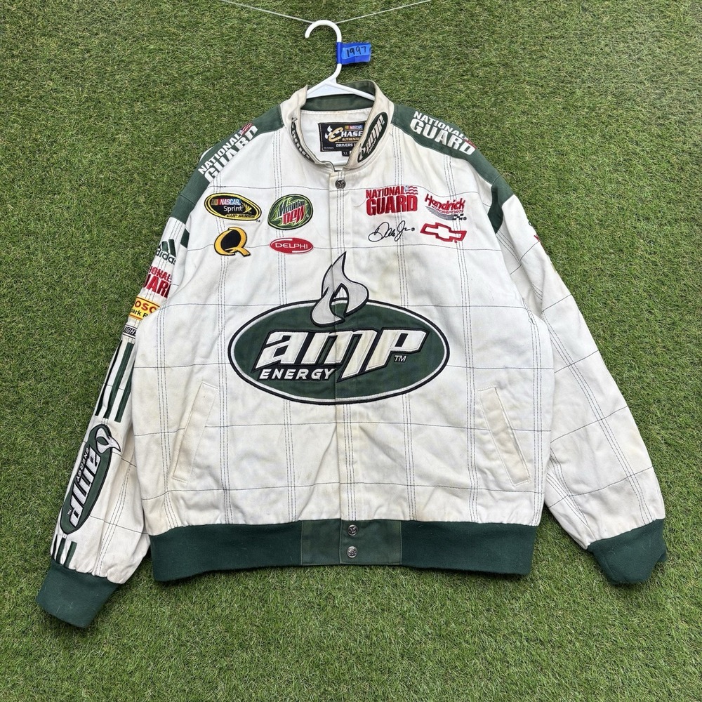 Vintage Dale Earnhardt Jr AMP Jacket Mens XL National Guard Energy NASCAR Chase